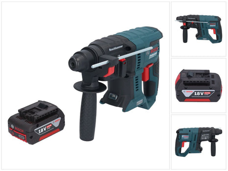 Bosch GBH 18V-21 Taladro percutor inalámbrico profesional 18 V 2,0 J SDS plus sin escobillas + 1x batería 4,0 Ah - sin cargador