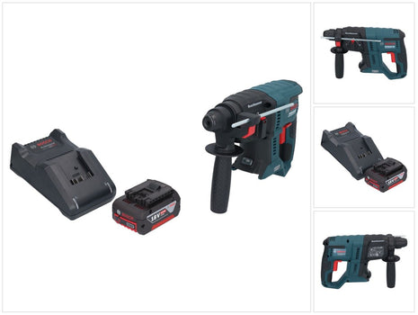 Bosch GBH 18V-21 Marteau perforateur sans fil professionnel 18 V 2.0 J SDS plus Brushless + 1x batterie 4.0 Ah + kit chargeur