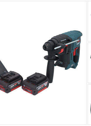 Bosch GBH 18V-21 Taladro percutor inalámbrico profesional 18 V 2,0 J SDS plus sin escobillas + 2x baterías 4,0 Ah + cargador