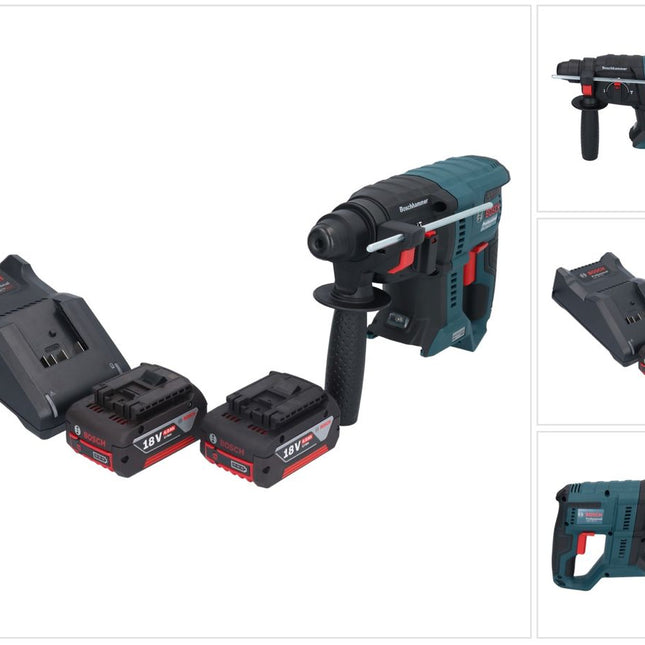 Bosch GBH 18V-21 Taladro percutor inalámbrico profesional 18 V 2,0 J SDS plus sin escobillas + 2x baterías 4,0 Ah + cargador