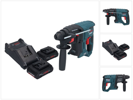 Bosch GBH 18V-21 Professional 18 V 2,0 J SDS plus trapano a percussione a batteria senza spazzole + 2x batteria ProCORE 4,0 Ah + kit caricabatterie