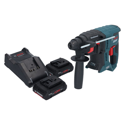 Bosch GBH 18V-21 Professional 18 V 2,0 J SDS plus trapano a percussione a batteria senza spazzole + 2x batteria ProCORE 4,0 Ah + kit caricabatterie