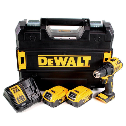 Taladro atornillador sin cable DeWalt DCD 708 P2T 18 V Li-Ion Brushless en caja TSTAK + 2 x 5,0 Ah batería + cargador