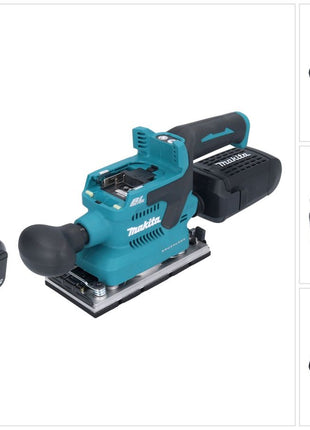 Makita DBO 382 F1 Akku Schwingschleifer 18 V 93 x 185 mm Brushless + 1x Akku 3,0 Ah - ohne Ladegerät