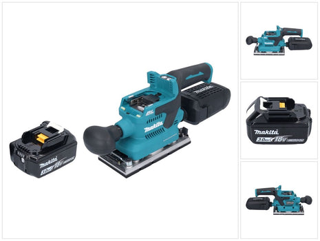 Makita DBO 382 F1 Ponceuse vibrante sans fil 18 V 93 x 185 mm Brushless + 1x batterie 3,0 Ah - sans chargeur