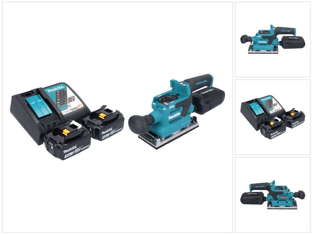 Levigatrice orbitale a batteria Makita DBO 382 RF 18 V 93 x 185 mm brushless + 2x batteria ricaricabile 3,0 Ah + caricabatterie