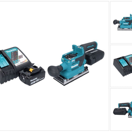 Makita DBO 382 RT1 Ponceuse vibrante sans fil 18 V 93 x 185 mm Brushless + 1x batterie 5,0 Ah + chargeur