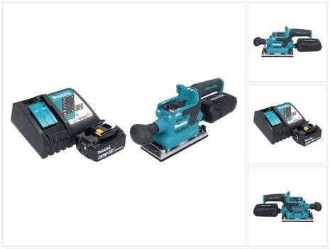 Makita DBO 382 RT1 Ponceuse vibrante sans fil 18 V 93 x 185 mm Brushless + 1x batterie 5,0 Ah + chargeur