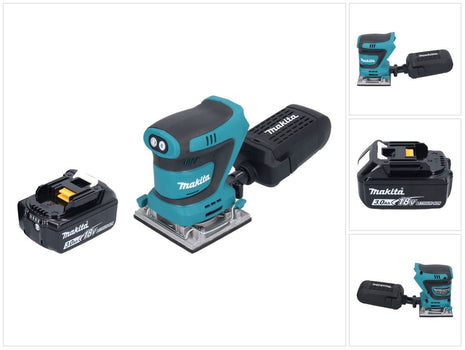 Makita DBO 484 F1 Ponceuse vibrante sans fil 18 V 112 x 102 mm + 1x batterie 3,0 Ah - sans chargeur