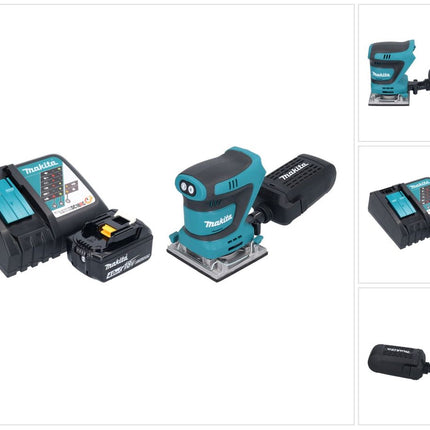 Makita DBO 484 RM1 Ponceuse vibrante sans fil 18 V 112 x 102 mm + 1x batterie 4,0 Ah + chargeur