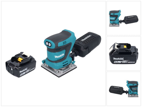 Makita DBO 484 G1 Akku Schwingschleifer 18 V 112 x 102 mm + 1x Akku 6,0 Ah - ohne Ladegerät