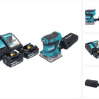 Makita DBO 484 RG cordless orbital sander 18 V 112 x 102 mm + 2x rechargeable battery 6.0 Ah + charger