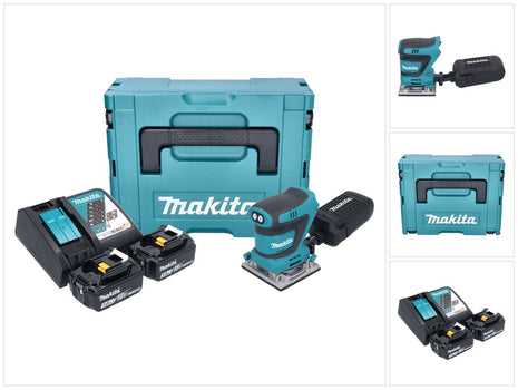 Lijadora orbital a batería Makita DBO 484 RFJ 18 V 112 x 102 mm + 2x baterías 3,0 Ah + cargador + Makpac