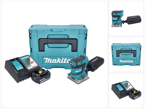 Makita DBO 484 RM1J Akumulatorowa szlifierka oscylacyjna 18 V 112 x 102 mm + 1x akumulator 4,0 Ah + ładowarka + Makpac