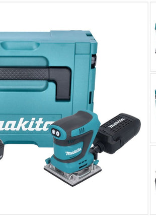 Makita DBO 484 G1J Ponceuse vibrante sans fil 18 V 112 x 102 mm + 1x batterie 6,0 Ah + Makpac - sans chargeur