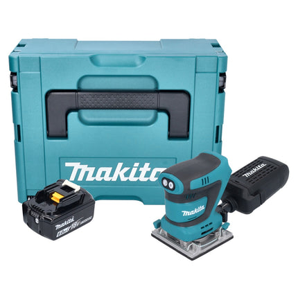 Makita DBO 484 G1J Ponceuse vibrante sans fil 18 V 112 x 102 mm + 1x batterie 6,0 Ah + Makpac - sans chargeur