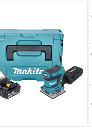 Makita DBO 484 RG1J Akumulatorowa szlifierka oscylacyjna 18 V 112 x 102 mm + 1x akumulator 6,0 Ah + ładowarka + Makpac