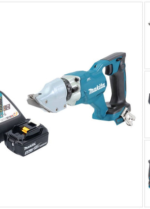 Makita DJS 200 RM1 Cisaille à tôle sans fil 18 V 2,0 mm Brushless + 1x batterie 4,0 Ah + chargeur