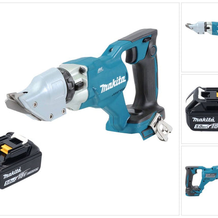 Makita DJS 200 T1 cordless sheet metal shears 18 V 2.0 mm brushless + 1x rechargeable battery 5.0 Ah - without charger