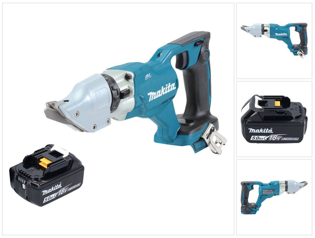 Makita DJS 200 T1 cordless sheet metal shears 18 V 2.0 mm brushless + 1x rechargeable battery 5.0 Ah - without charger