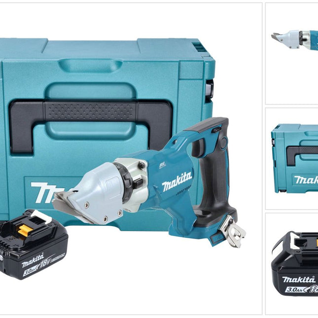 Makita DJS 200 F1J cizalla de chapa sin cable 18 V 2,0 mm sin escobillas + 1x batería recargable 3,0 Ah + Makpac - sin cargador