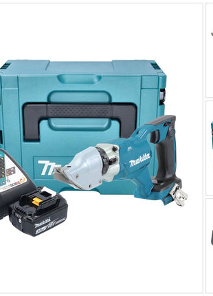 Makita DJS 200 RF1J batería tijeras de hojalatero 18 V 2,0 mm sin escobillas + 1x batería 3,0 Ah + cargador + Makpac