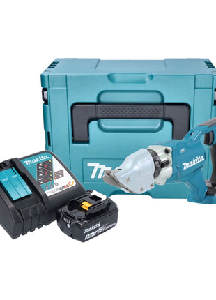 Makita DJS 200 RF1J cisaille à batterie 18 V 2.0 mm sans balais + 1x batterie 3.0 Ah + chargeur + Makpac