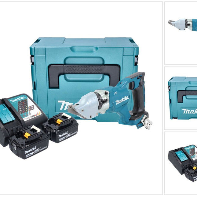 Makita DJS 200 RGJ Cisaille à tôle sans fil 18 V 2,0 mm Brushless + 2x batterie 6,0 Ah + chargeur + Makpac