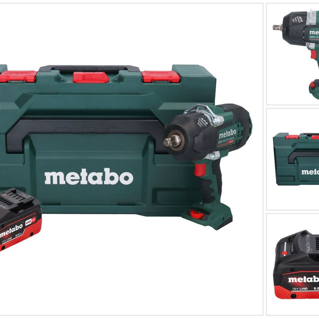 Metabo SSW 18 LTX 1450 BL 18 V 1450 Nm Avvitatore a impulsi senza spazzole + 1x batteria 8,0 Ah + metaBOX - senza caricatore