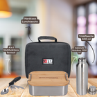 Toolbrothers Fan lunch box con borsa impermeabile in acciaio inox con coperchio in bambù 1200 ml + borraccia in acciaio inox 600 ml + posate multifunzione 4 in 1