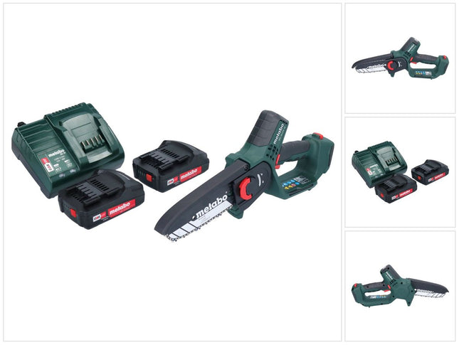 Metabo MS 18 LTX 15 Motosierra sin cable 18 V 15 cm 5 m/s + 2x 2,0 Ah batería + cargador