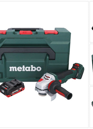 Metabo WVB 18 LTX BL 15-125 Meuleuse d'angle sur batterie Quick 18 V 125 mm sans balais + 1x batterie 4,0 Ah + chargeur + métaBOX