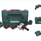 Metabo WVB 18 LTX BL 15-125 Smerigliatrice angolare rapida a batteria 18 V 125 mm senza spazzole + 2x batteria ricaricabile 4,0 Ah + caricatore + metaBOX