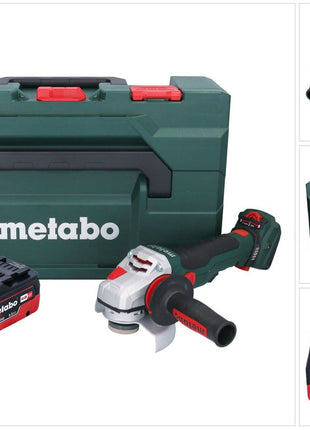 Akumulatorowa szlifierka kątowa Metabo WVB 18 LTX BL 15-125 Quick 18 V 125 mm bezszczotkowa + 1x akumulator 5,5 Ah + metaBOX - bez ładowarki