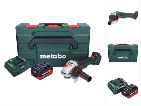 Metabo WVB 18 LTX BL 15-125 Meuleuse d'angle sur batterie Quick 18 V 125 mm sans balais + 1x batterie 5,5 Ah + chargeur + métaBOX