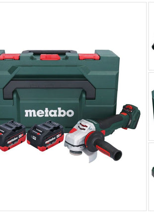 Metabo WVB 18 LTX BL 15-125 Quick Akku Winkelschleifer 18 V 125 mm ( 601731660 ) Brushless + 2x Akku 5,5 Ah + Ladegerät + metaBOX