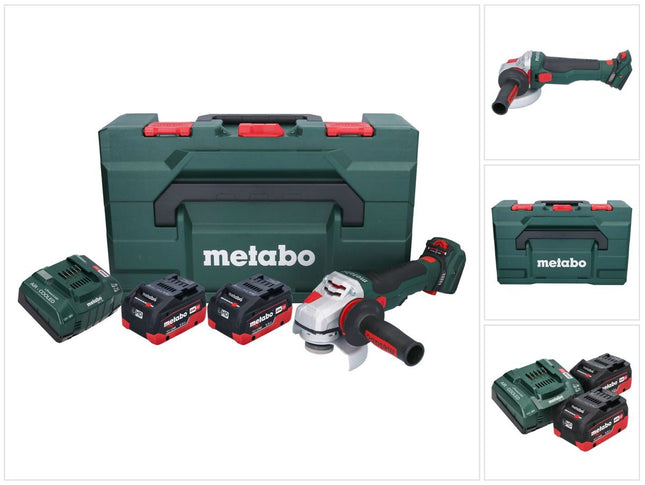 Metabo WVB 18 LTX BL 15-125 Quick amoladora angular sin cable 18 V 125 mm ( 601731660 ) sin escobillas + 2x batería recargable 5,5 Ah + cargador + metaBOX