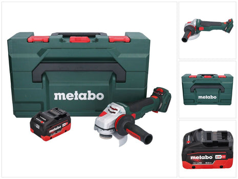 Metabo WVB 18 LTX BL 15-125 Quick Meuleuse d'angle sans fil 18 V 125 mm Brushless + 1x batterie 8,0 Ah + metaBOX - sans chargeur