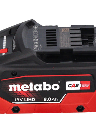 Metabo WVB 18 LTX BL 15-125 Amoladora angular de batería Quick 18 V 125 mm sin escobillas + 1x batería 8,0 Ah + metaBOX - sin cargador