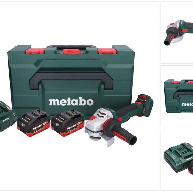 Metabo WVB 18 LTX BL 15-125 Quick amoladora angular sin cable 18 V 125 mm sin escobillas + 2x batería recargable 8,0 Ah + cargador + metaBOX