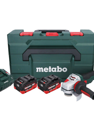 Metabo WVB 18 LTX BL 15-125 Amoladora angular de batería Quick 18 V 125 mm sin escobillas + 2x batería 8,0 Ah + cargador + metaBOX