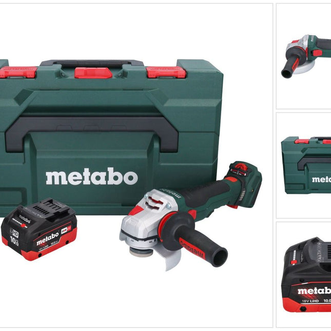 Metabo WVB 18 LTX BL 15-125 Quick amoladora angular sin cable 18 V 125 mm sin escobillas + 1x batería recargable 10,0 Ah + metaBOX - sin cargador