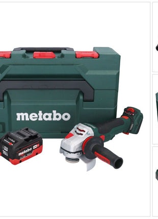 Metabo WVB 18 LTX BL 15-125 Meuleuse d'angle sur batterie Quick 18 V 125 mm sans balais + 1x batterie 10,0 Ah + chargeur + métaBOX