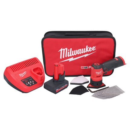 Meuleuse à pointes sur batterie Milwaukee M12 FDSS-501B 12 V 88,8 x 63,5 mm + 1x batterie 5,0 Ah + chargeur