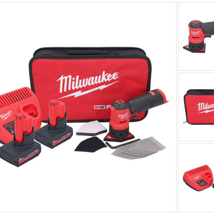 Amoladora puntual a batería Milwaukee M12 FDSS-502B 12 V 88,8 x 63,5 mm + 2x baterías 5,0 Ah + cargador