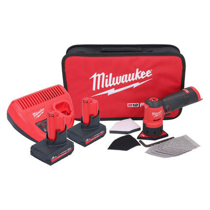 Amoladora puntual a batería Milwaukee M12 FDSS-502B 12 V 88,8 x 63,5 mm + 2x baterías 5,0 Ah + cargador