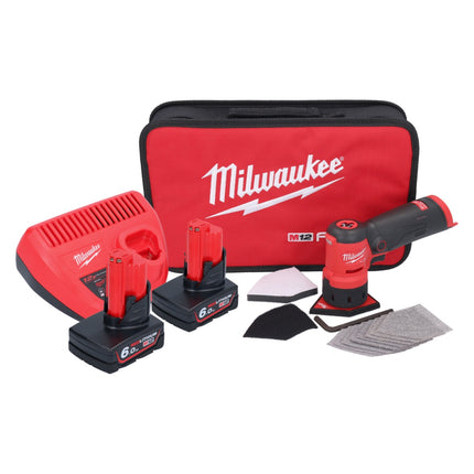 Amoladora puntual a batería Milwaukee M12 FDSS-602B 12 V 88,8 x 63,5 mm + 2x baterías 6,0 Ah + cargador