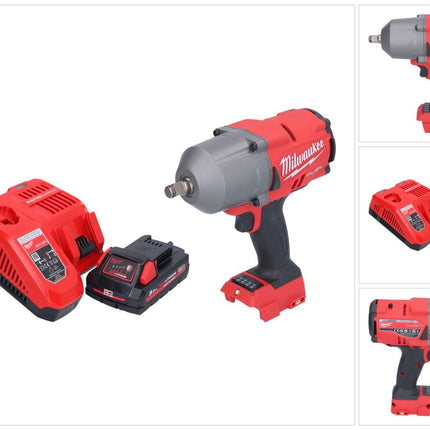 Llave de impacto a batería Milwaukee M18 FHIWF12-301 18 V 1356 Nm 1/2" sin escobillas + 1x batería 3,0 Ah + cargador