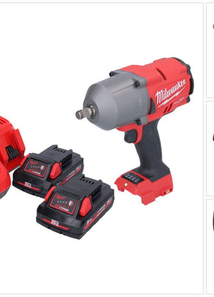 Clé à chocs sans fil Milwaukee M18 FHIWF12-302 18 V 1356 Nm 1/2" brushless + 2x batteries 3,0 Ah + chargeur