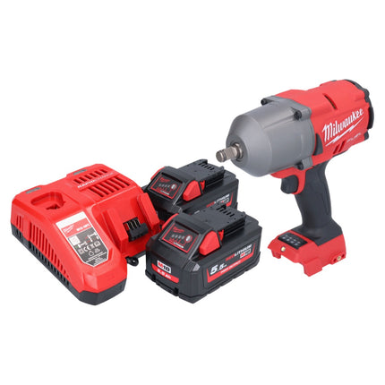 Llave de impacto a batería Milwaukee M18 FHIWF12-552 18 V 1356 Nm 1/2" sin escobillas + 2x batería 5,5 Ah + cargador